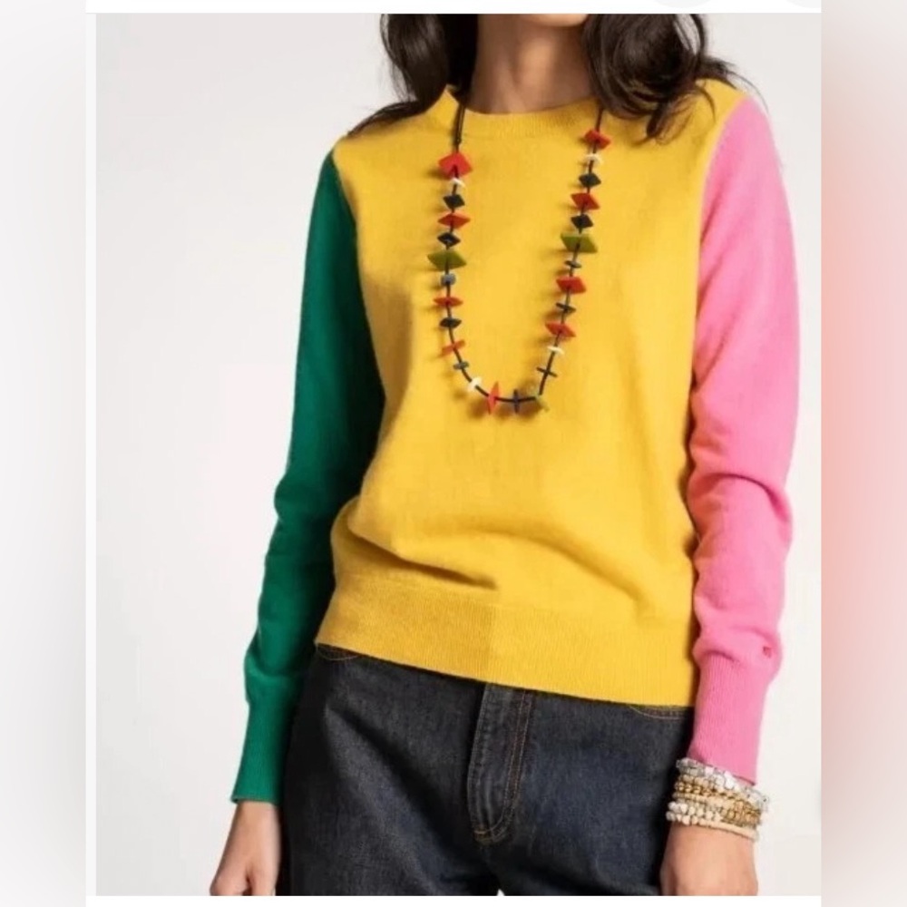 Frances Valentine Cashmere Blend Colorblock Sweater Size 3X